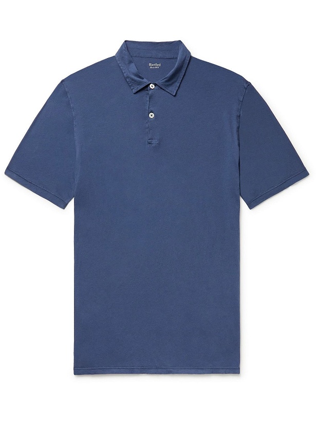 Photo: Hartford - Cotton-Jersey Polo Shirt - Blue
