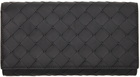 Bottega Veneta Black Intrecciato Zip Bifold Wallet