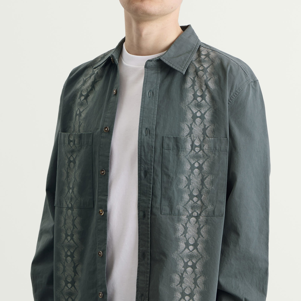 Butter Goods Men's Fade Button Up Shirt in Washed Navy