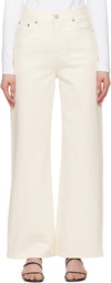 Levi's Off-White Ribcage Wide Leg Jeans