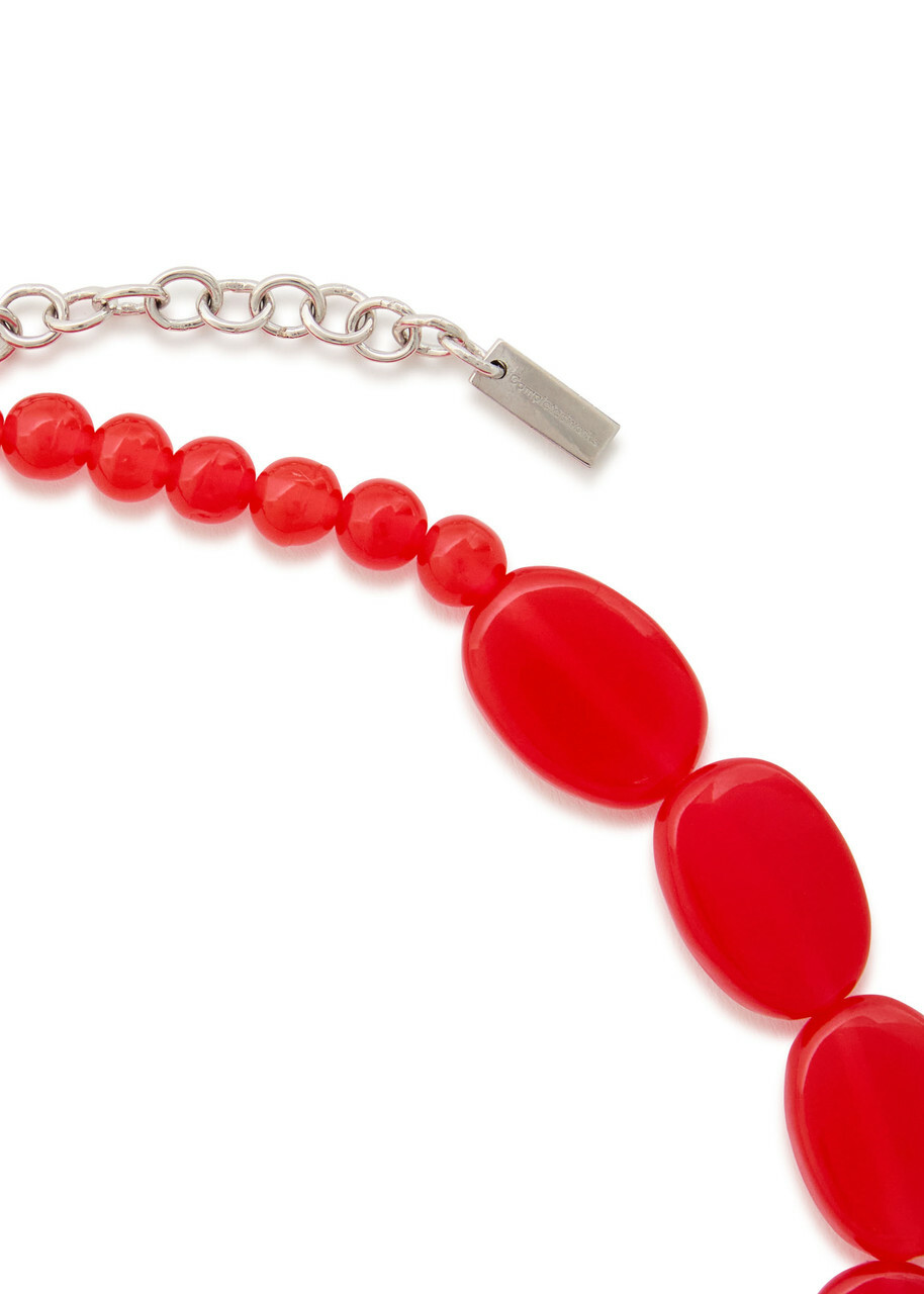 Completedworks Beaded Agate Necklace - Red - One Size