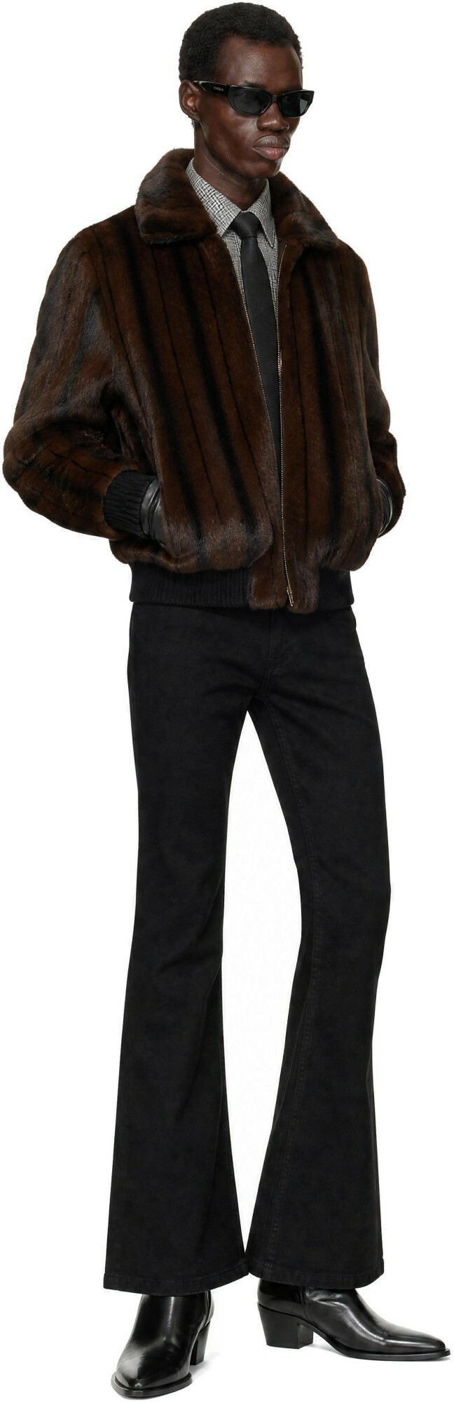Ernest W. Baker Brown Faux-Mink Harrington Jacket