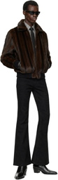 Ernest W. Baker Brown Faux-Mink Harrington Jacket