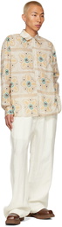 COMMAS Beige Floral Stripe Shirt