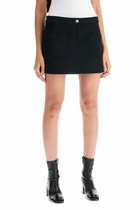 COURREGES 2-pocket twill mini skirt Black