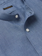 Rubinacci - Grandad-Collar Linen Shirt - Blue
