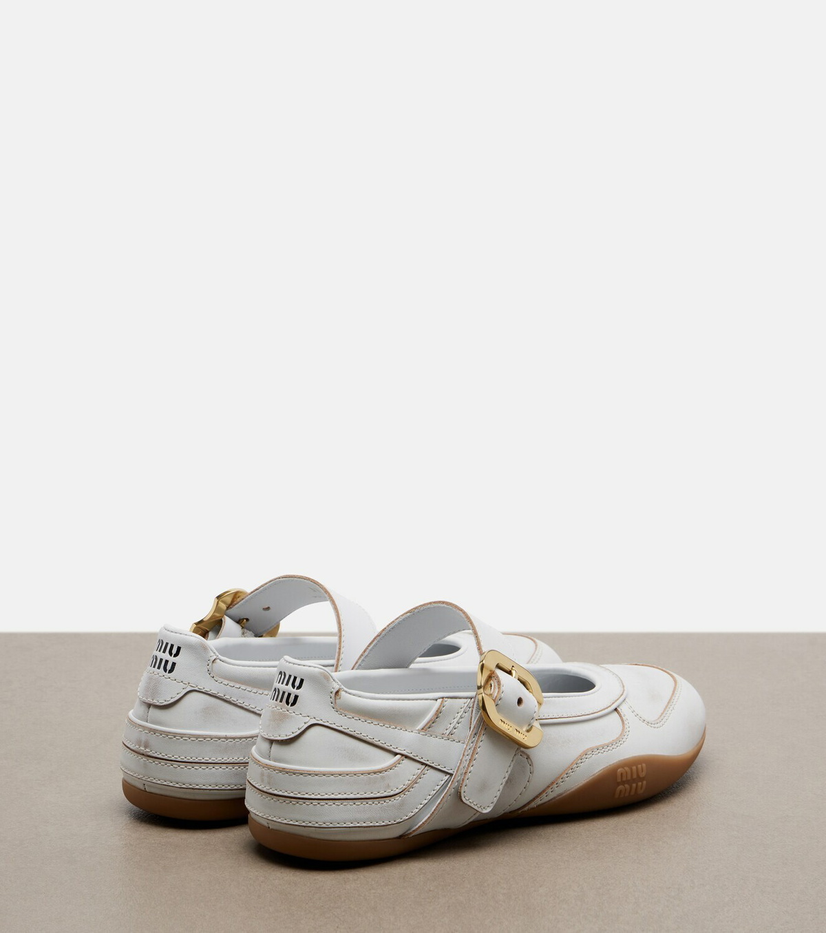 Miu Miu Gymnasium leather Mary Jane flats