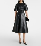 Altuzarra Gathered leather midi dress