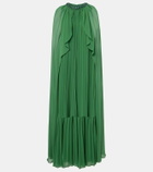 Self-Portrait Caped chiffon gown