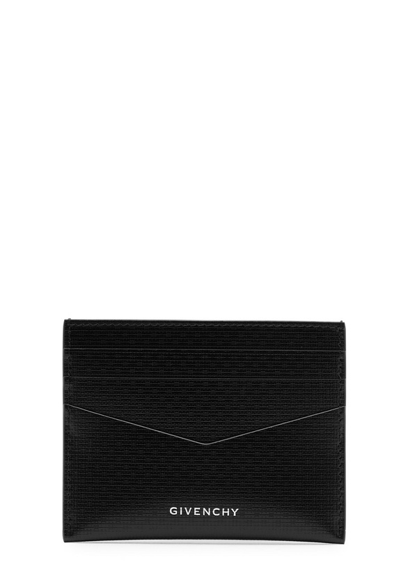 Photo: Givenchy Logo Glossed Leather Card Holder - Black - One Size