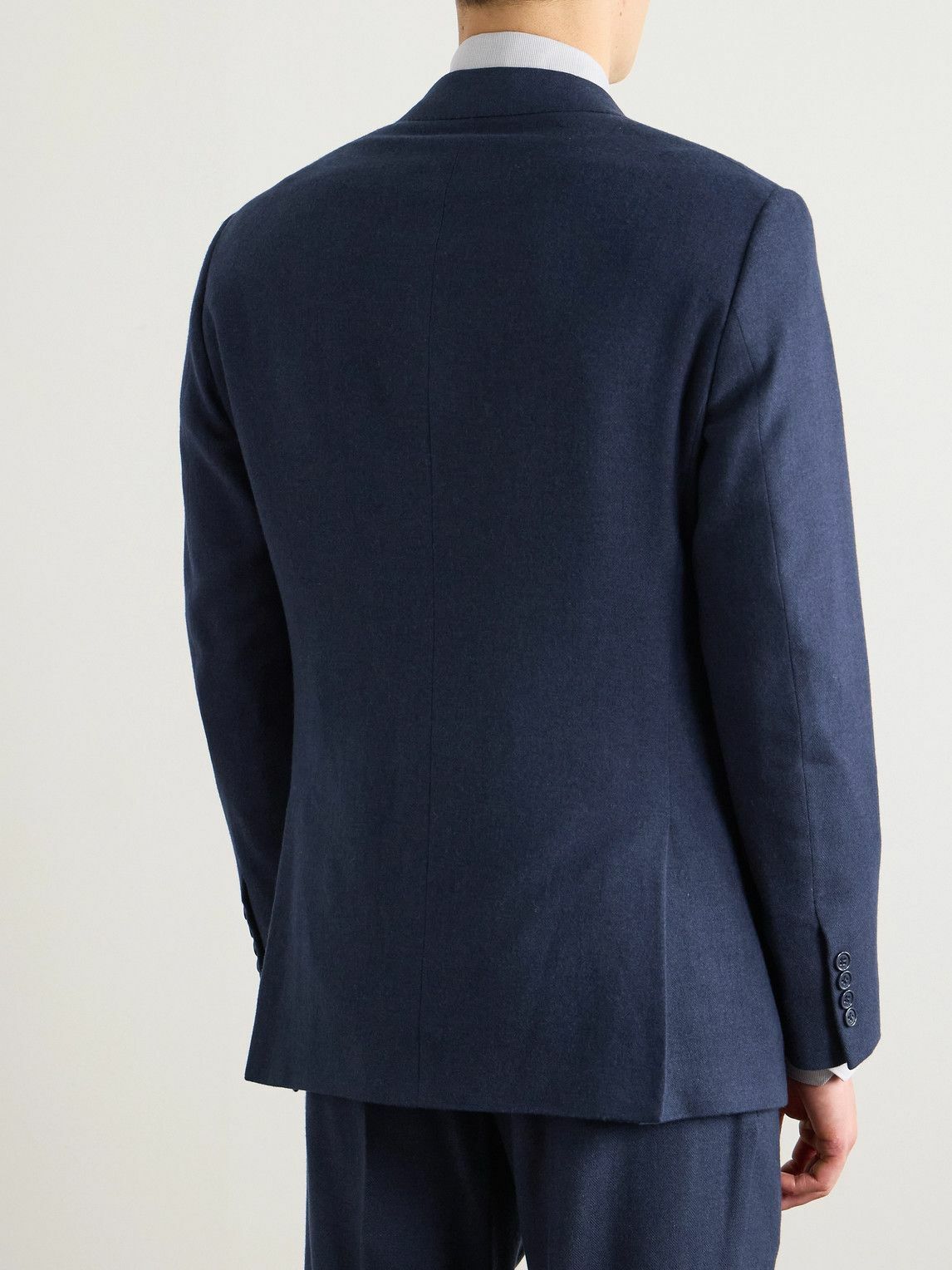 Ralph Lauren Purple label - Kent Slim-Fit Herringbone Wool, Silk and Cashmere-Blend Suit Jacket - Blue