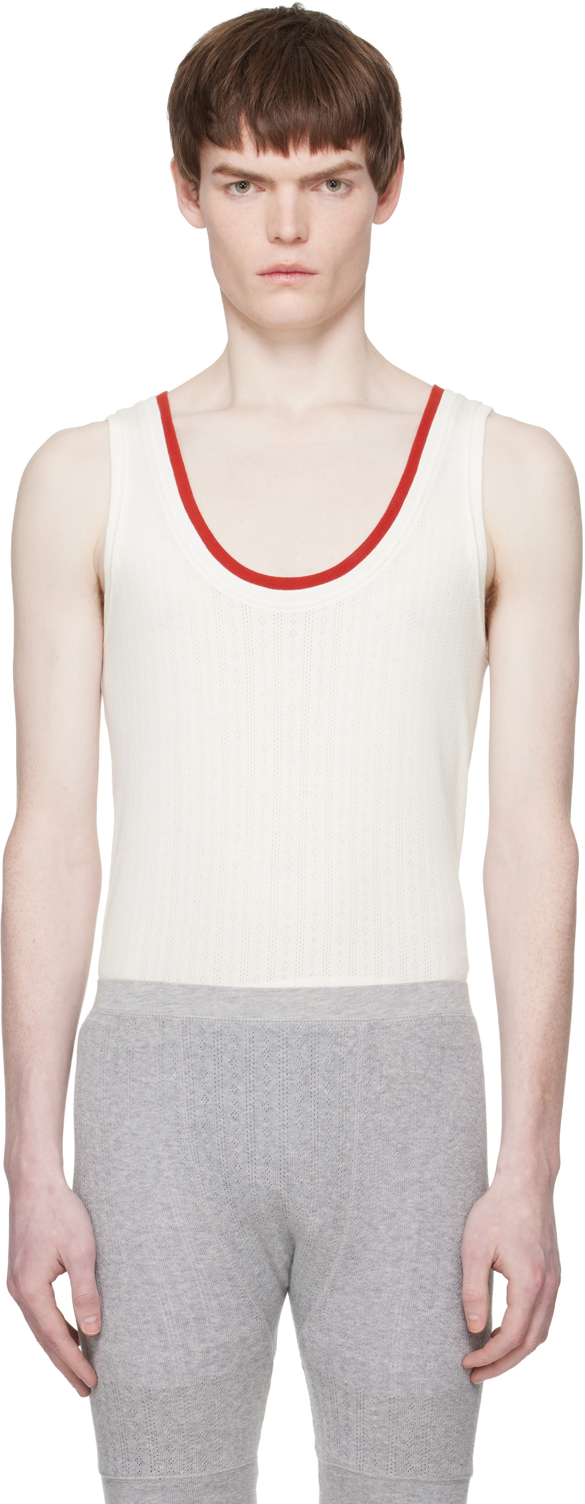 Dries Van Noten Off-White Pointelle Tank Top