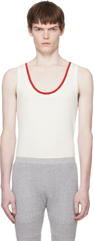 Photo: Dries Van Noten Off-White Pointelle Tank Top