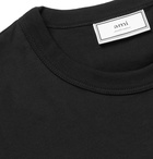 AMI - The Smiley Company Slim-Fit Logo-Embroidered Cotton-Jersey T-shirt - Men - Black