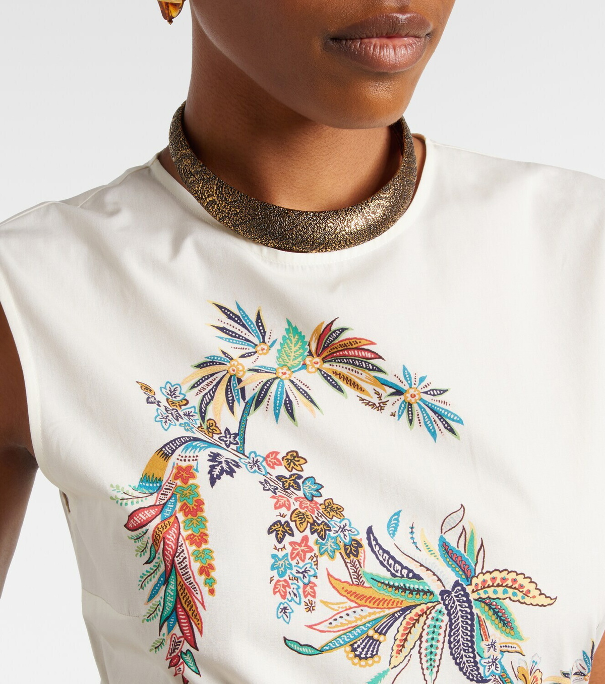 Etro Belted printed cotton maxi dress