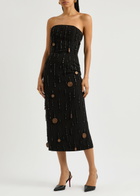 16 Arlington Minelli Bead-embellished Midi Dress Black