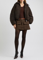 Aexae Padded Suede Bomber Jacket Brown