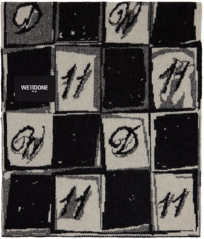 Photo: We11done Black & Off-White Chess Board Scarf
