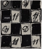 We11done Black & Off-White Chess Board Scarf