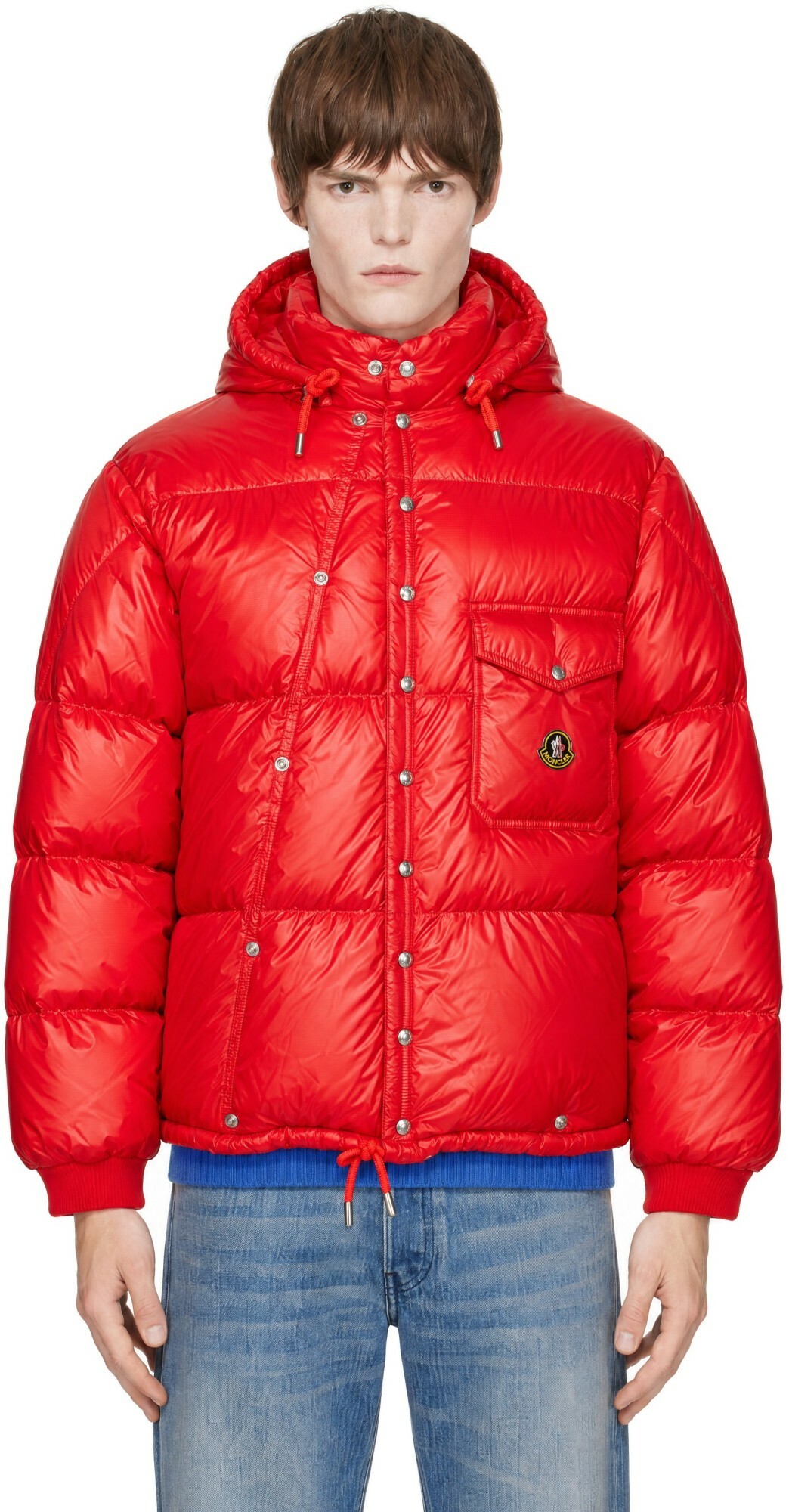 Moncler Red Karakorum Hooded Short Down Jacket