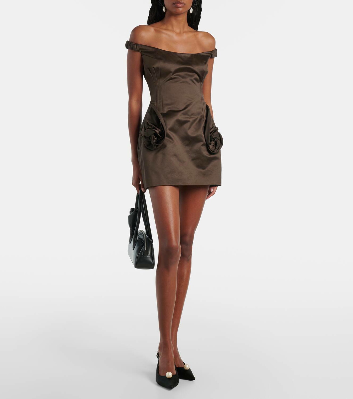 Magda Butrym Floral-appliqué cotton corset dress
