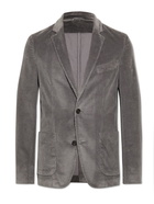 OFFICINE GÉNÉRALE - Slim-Fit Unstructured Cotton-Blend Corduroy Blazer - Gray