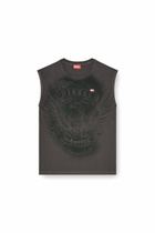 Diesel Sleeveless top in cotton with tonal graphic - T-Shirts Mens in Grey