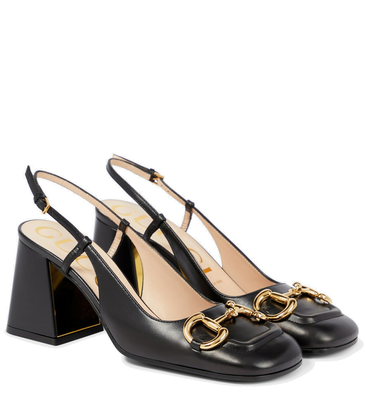 Gucci - Horsebit leather slingback pumps Gucci