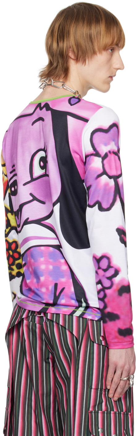 Chopova Lowena Multicolor Neon Smile Long Sleeve T-Shirt