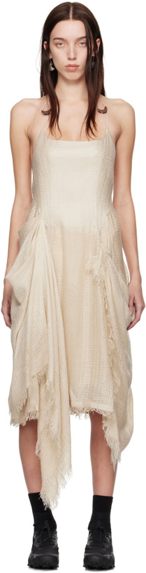 Photo: HYEIN SEO Beige Fringed Crescent Midi Dress