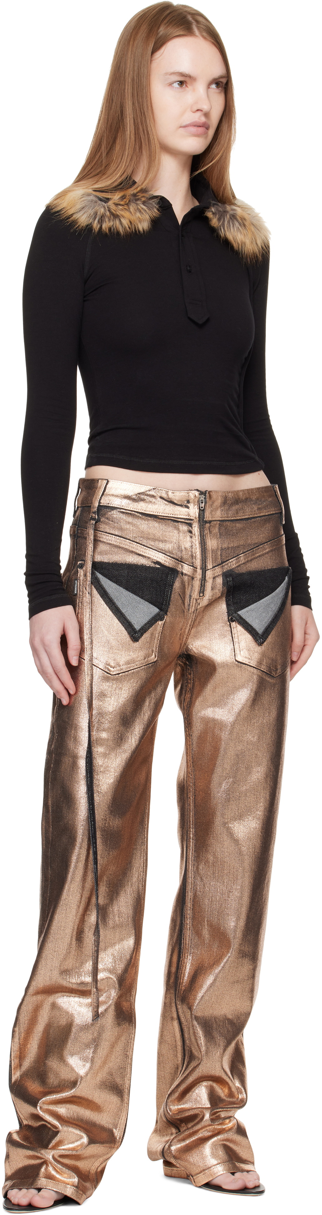 Ottolinger Brown Paint Loose-Fit Jeans