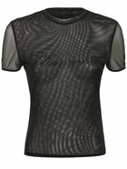 BLUMARINE - Hotfix Logo Second Skin Mesh T-shirt