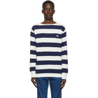 Gucci Blue and White Waffle Long Sleeve Sweatshirt