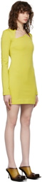 FIDAN NOVRUZOVA SSENSE Exclusive Green Star Neckline Short Dress