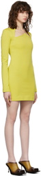 FIDAN NOVRUZOVA SSENSE Exclusive Green Star Neckline Short Dress
