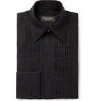 Maximilian Mogg - Black Pleated Bib-Front Double-Cuff Cotton-Voile Tuxedo Shirt - Black