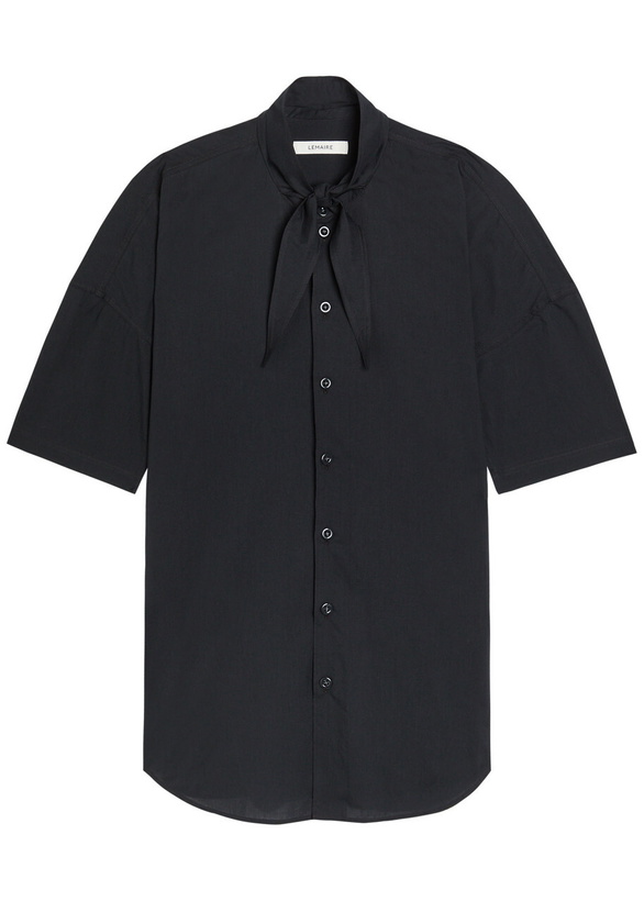 Photo: Lemaire Tie-neck Cotton Shirt Charcoal