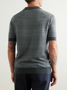 John Smedley - Jacquard-Knit Merino Wool Polo Shirt - Gray