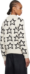 Re/Done Beige & Black Mock Neck Star Sweater