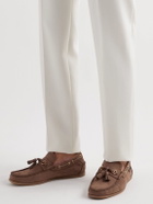 TOM FORD - Robin Full-Grain Nubuck Boat Shoes - Brown