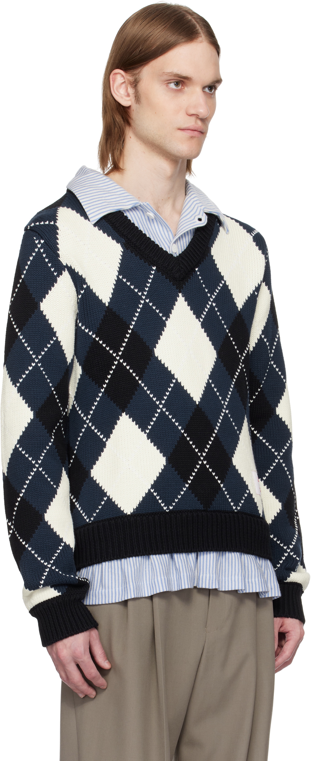 Charles Jeffrey LOVERBOY Blue Smart Sweater