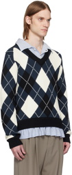 Charles Jeffrey LOVERBOY Blue Smart Sweater