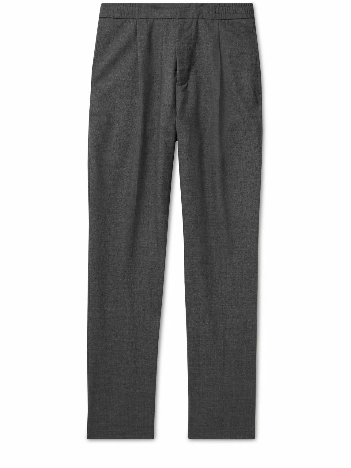 Photo: Officine Générale - Drew Tapered Pleated Virgin Wool Trousers - Gray