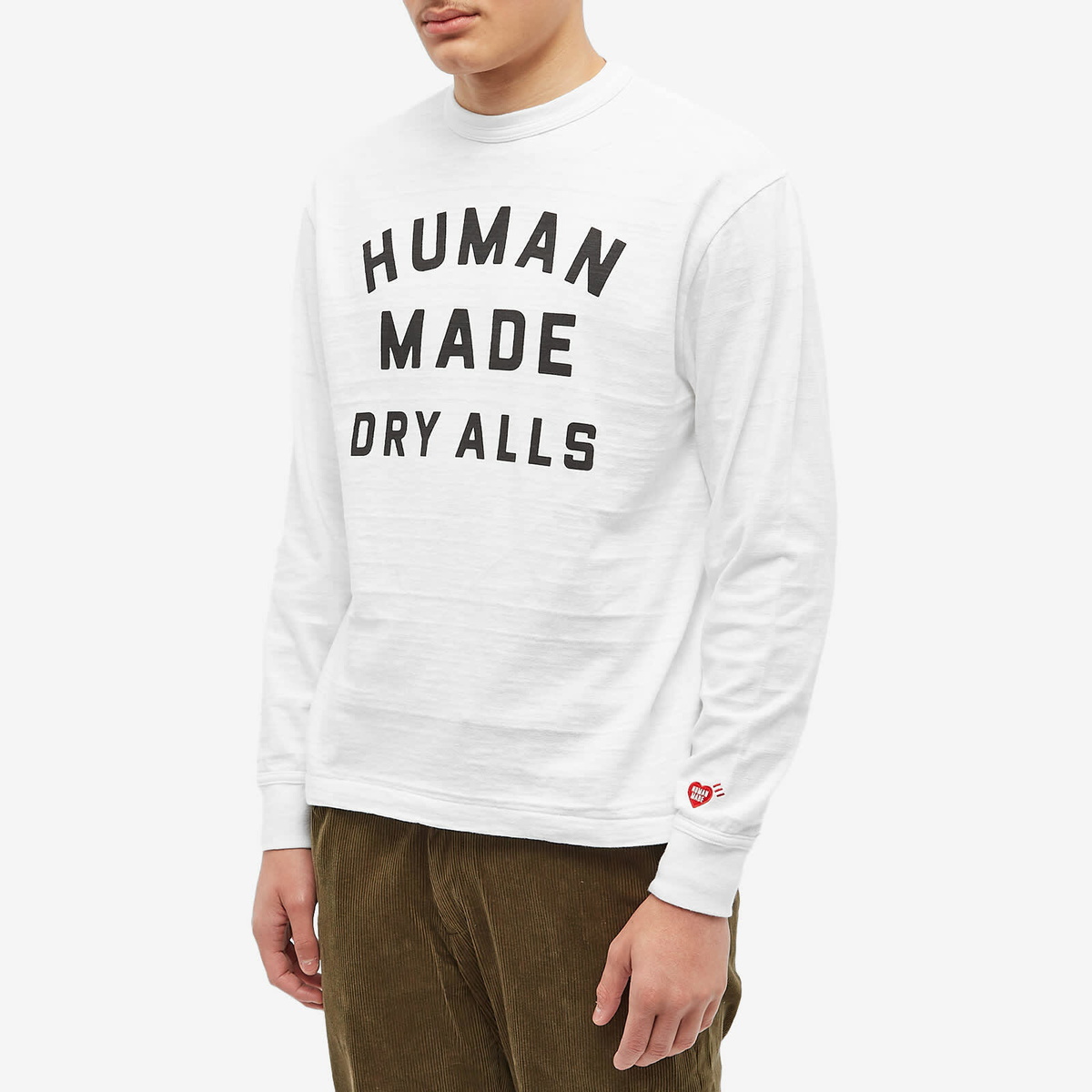 Human Made Men's Long Sleeve Dryalls T-Shirt in White Human Made