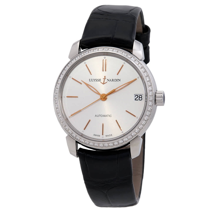 Photo: Ulysse Nardin Classico Automatic Diamond Silver Dial Ladies Watch 8103-116B-2/91