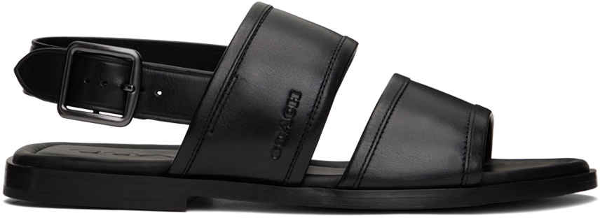 Coach 1941 Black Julian Two Strap Sandals
