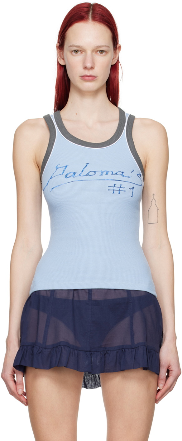 PALOMA WOOL ダークブルー ハルタータンクトップ Paloma Wool ダークブルーハルタータンクトップ Tops – Paloma Wool