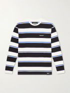 Neighborhood - Logo-Embroidered Striped Cotton-Jersey Sweater - Blue