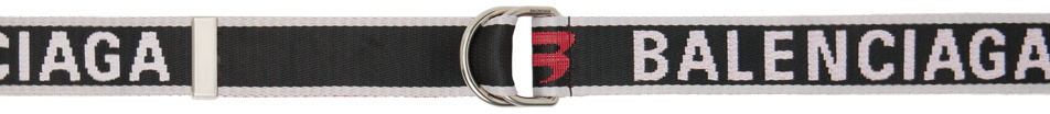 Balenciaga Black & White D Ring Belt