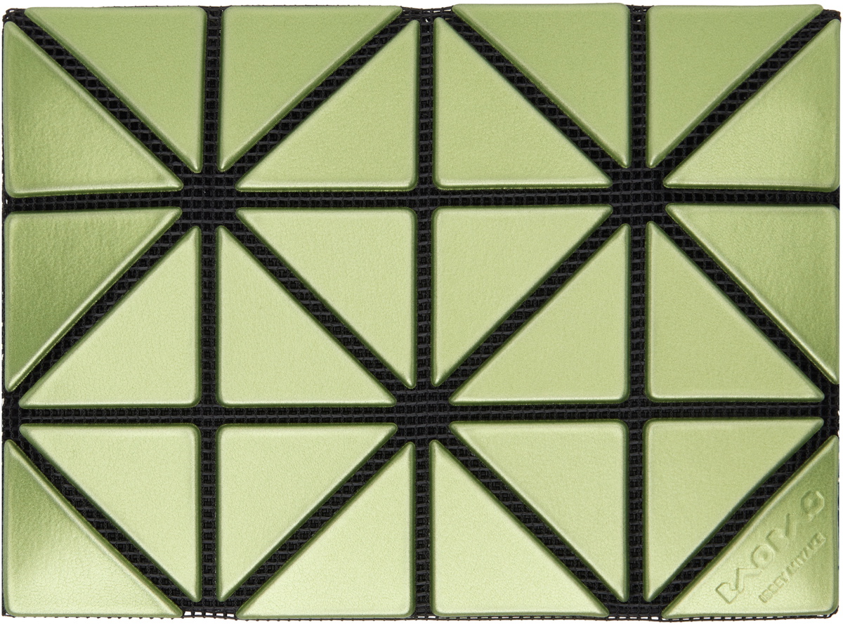 BAO BAO ISSEY MIYAKE Green & Yellow Bifold Card Holder